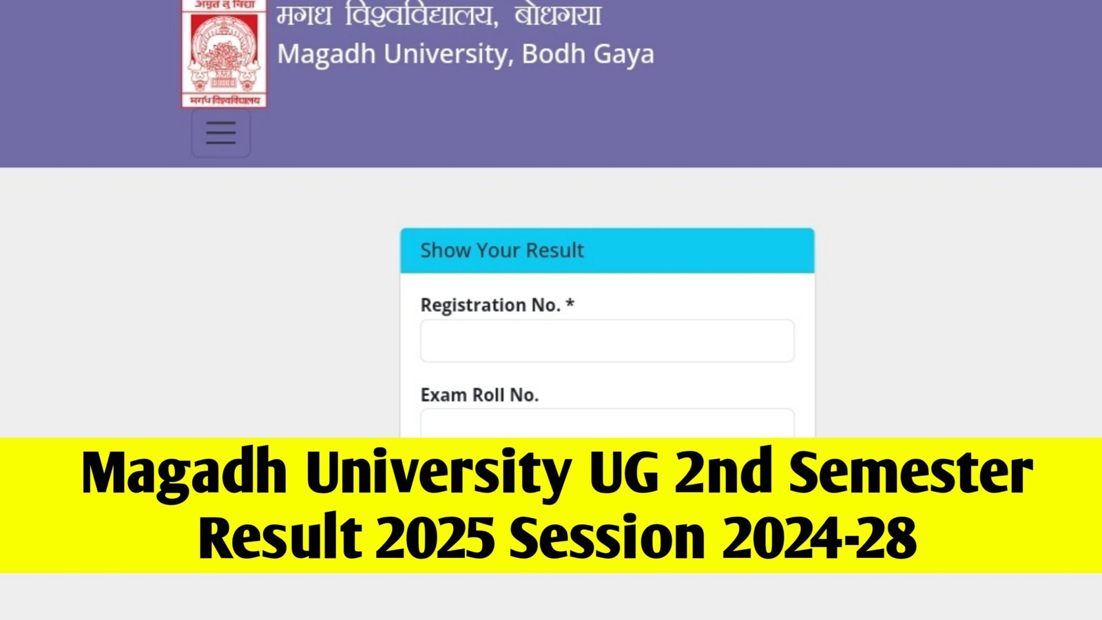 Magadh University UG 2nd Semester Result 2025 Session 2024-28 : 2nd Year Result & Scorecard