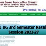 BRABU UG 3rd Semester Result 2025: Session 2023-27, BA, BSc & BCom
